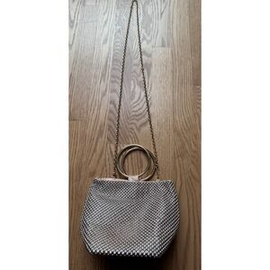 Jessica McClintock Gwen Purse Evening‎ Handbag Ball Mesh Beaded Ring Wristlet